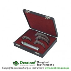 Corona™ Premium Fiber Optic McIntosh Laryngoscope Set With Battery Handle Ref:- AN-590-01 and Blades Ref:- AN-410-01 to AN-410-03 Stainless Steel,